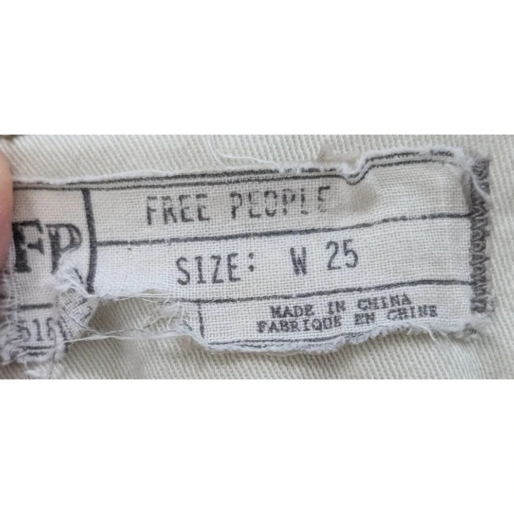 Free People Cargo Skinny Pants Button Fly Ankle Zip Beige Women's 25